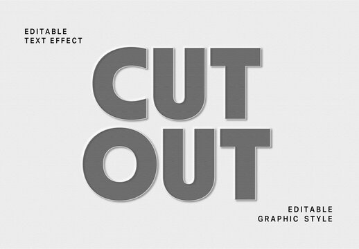 Gray Cut Out Overlay Text Effect Bold Shadow Font