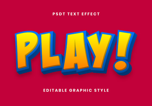 Yellow And Blue Cartoon 3D Text Effect Comic Playful Font