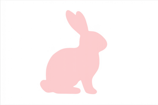 Pink bunny silhouette cutout with transparent background - Powered by Adobe
