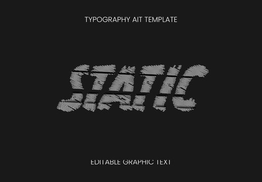 Gray Random Noise Scratch Text Effect Static Glitch Distortion Font