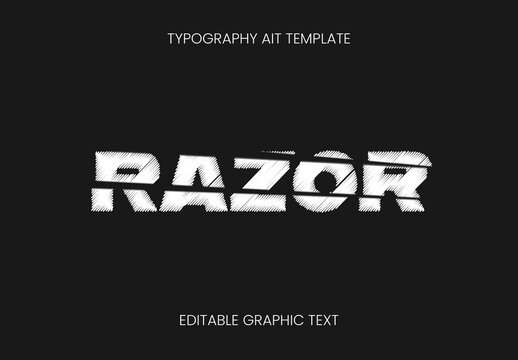 White Sharp Blade Scratch Text Effect Slashed Sketch Font