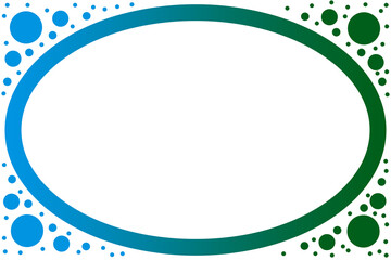 Oval Frame with Gradient Border from Blue to Green and Matching Circular Accents for a Playful, Festive, and Minimalist Decorative Design
