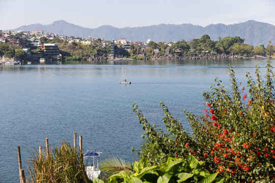 landscape shot of Lake Atitlan in Guatemala