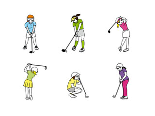 ゴルフ女子イラスト