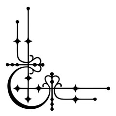 decorative frame design for border and corner with floral ornament