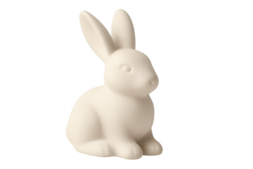 White ceramic rabbit figurine for easter decoration