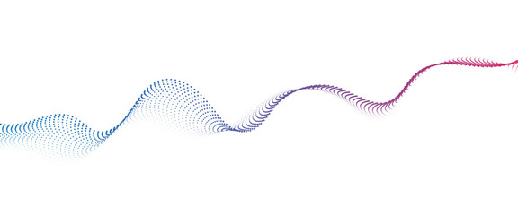 Flowing Dot Wave halftone gradient pattern on transparent background	
