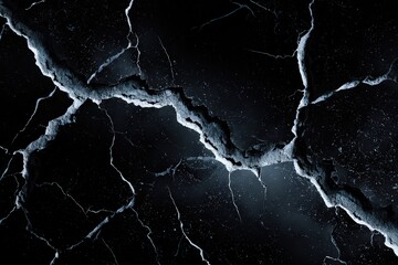 Abstract Digital Render of Cracks and Particles on Dark Surface