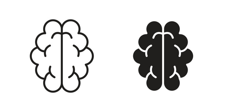 Brain icon collection with multiple styles. EPS10
