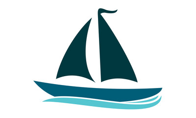 sailboat vector logo illustration
