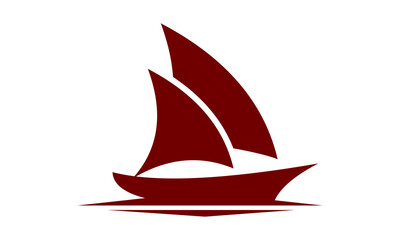 red ship icon vector logo design