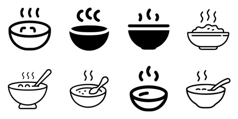 soup icon set. pictogram isolated on white background. Vector illustration.