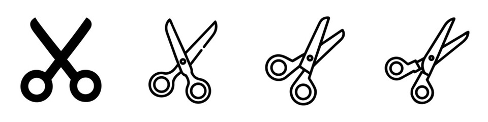 scissors icon set. pictogram isolated on white background. Vector illustration.