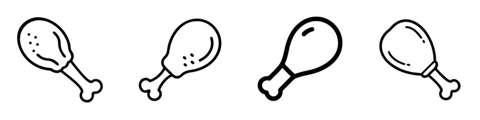 drumstick icon set. pictogram isolated on white background. Vector illustration.