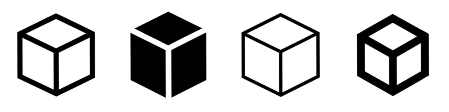 cube icon set. pictogram isolated on white background. Vector illustration.
