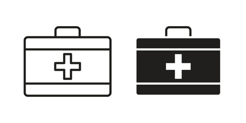 Doctor bag icon collection with multiple styles. EPS10