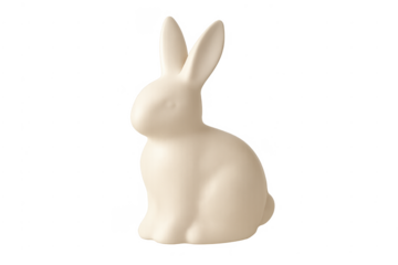 White chocolate easter bunny on transparent background