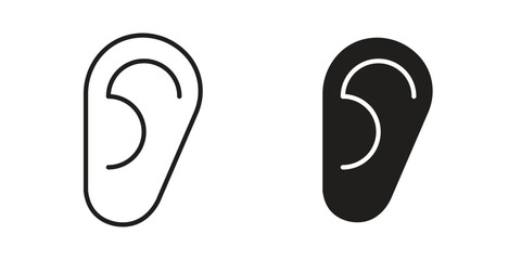 Ear icon collection with multiple styles. EPS10