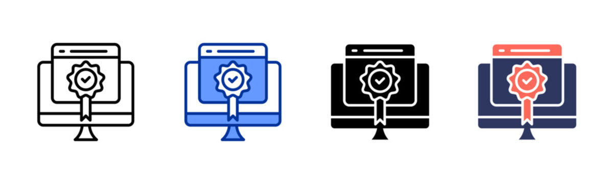 Software License icon set multiple style collection