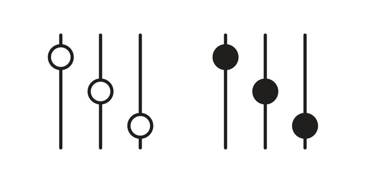 Filter Control icon collection with multiple styles. EPS10