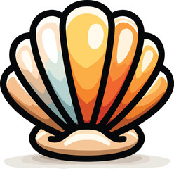 Colorful seashell vector illustration with gradient design
