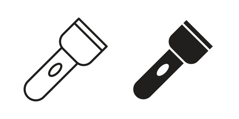 Flashlight icon collection with multiple styles. EPS10