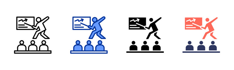 Workforce Training icon set multiple style collection