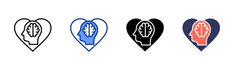 Mental Health icon set multiple style collection