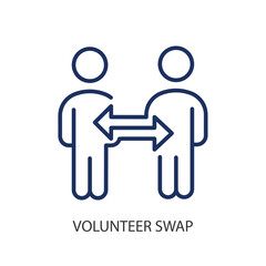 Volunteer swap thin line icons. Original vector illustration.