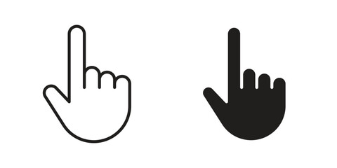 Hand pointer icon collection with multiple styles. EPS10