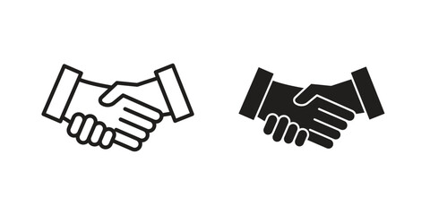 Handshake icon collection with multiple styles. EPS10