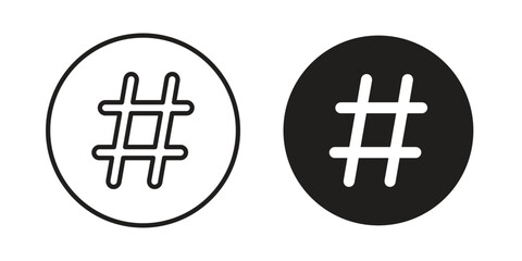 Hashtag icon collection with multiple styles. EPS10