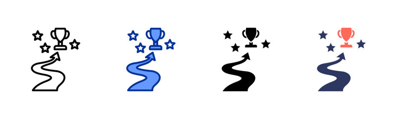 Road To Success icon set multiple style collection