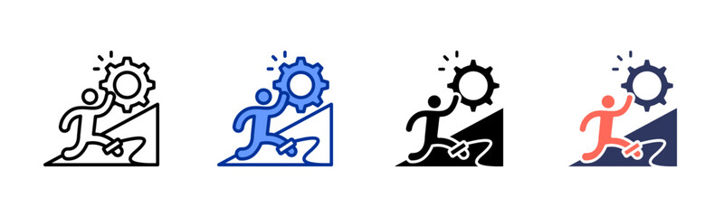 Perseverance icon set multiple style collection