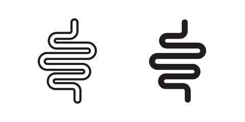 Intestine icon collection with multiple styles. EPS10