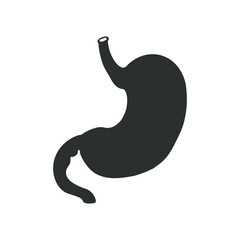 Stomach organ logo flat design, stomach icon, simple hand drawn organ vector illustration, flat design element. Illustration design for, logo, symbol, icon, and emblem.