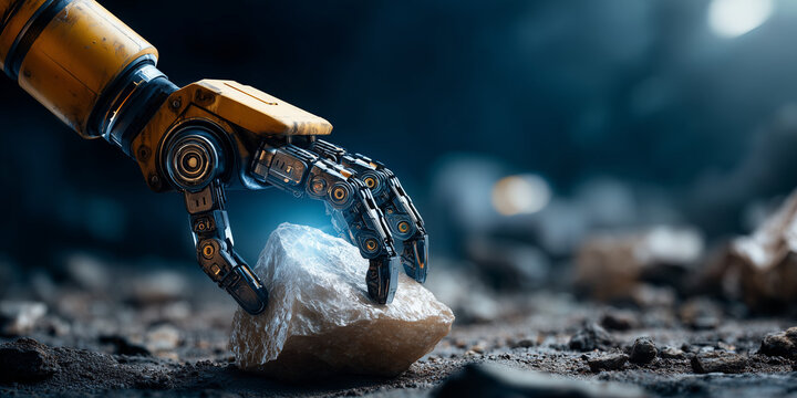 Exploring rare earth minerals for green tech applications industrial site visual content futuristic environment close-up view innovation focus