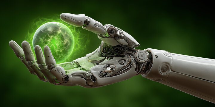 Innovative green tech event showcasing rare earth minerals in robotics futuristic laboratory environment close-up perspective