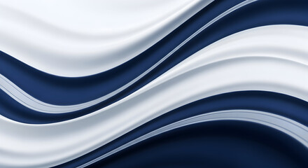 Classic Blue and White Flowing Silk Waves Abstract Luxury Background