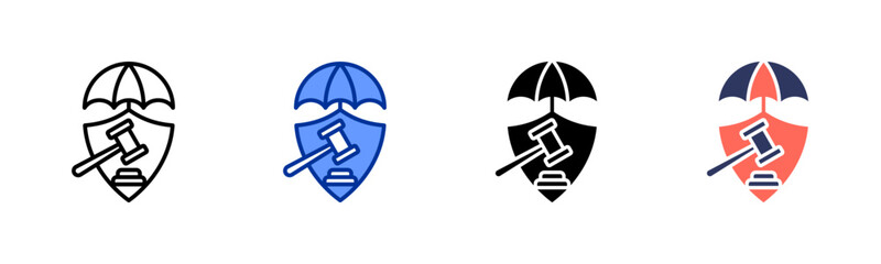 Legal Countermeasures icon set multiple style collection