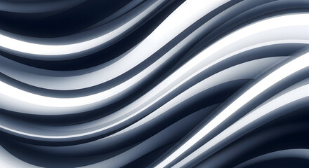 Abstract Black and White Gradient Lines Modern Wavy Business Background