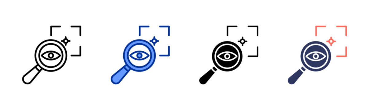 Observing Details icon set multiple style collection