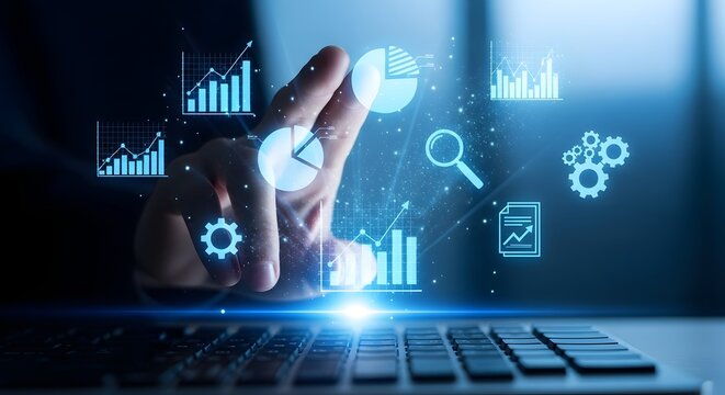 Digital Data Analysis and Business Growth Visualization.