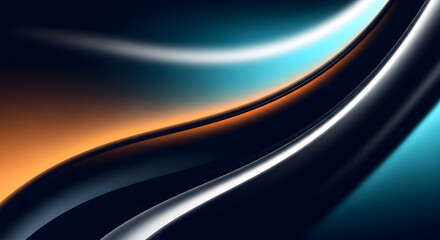 Abstract Dark Gradient Background Glossy Futuristic Flowing Wave Design