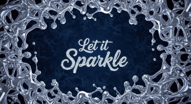 Sparkling design with text "Let it Sparkle" on a dark background  
