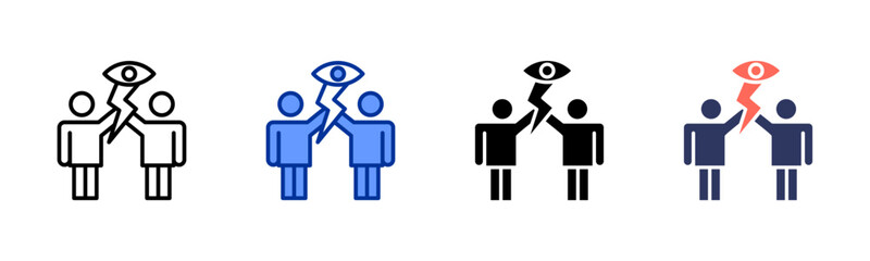 Conflict Of Views icon set multiple style collection