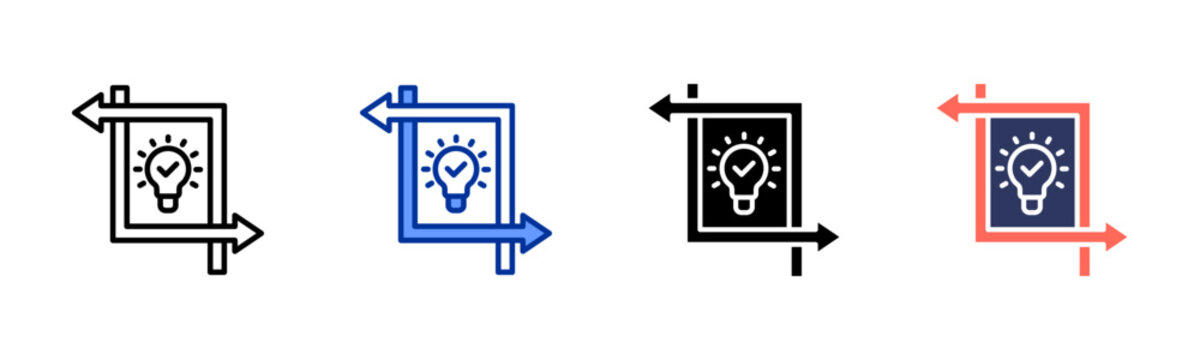 Reframing Idea icon set multiple style collection