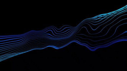 Abstract wavy lines background, colorful abstract lines motion background with alpha channel