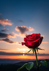 
Sunset Kiss in the Enchanted Rose Garden