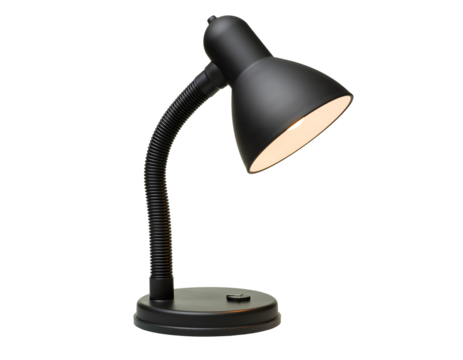 Matte Modern Reading Lamp with Flexible Neck, Isolated, Highlighting Functional and Contemporary Lighting Design
